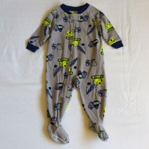 child of mine construction fleece zipper footie sleeper pajamas 12 months baby
